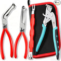 4Pcs Car Clip Pliers and Disassembly Tools, Efficient Multi-Functional Automotive Snap Pliers, Electrical Disconnect Plier for Cars, with Straight & 60° Plier, in Storage Box