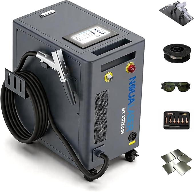 4-in-1 Laser Welding Machine Built-in Wire Feeder 1200W Portable Air-Cooled Fiber Laser Welder/Cleaner/Cutter/Tack Welding/Weld Seam Cleaning Industrial Welder | Home DIY for Metal 220V
