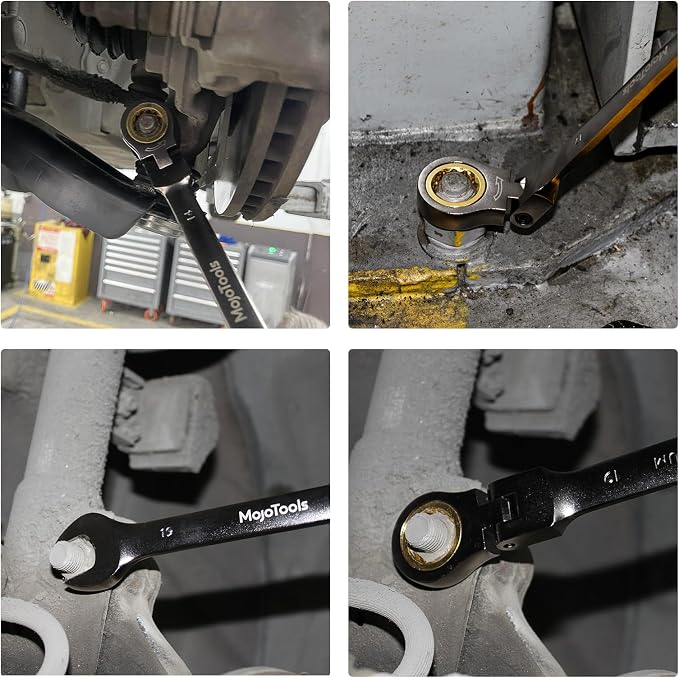 3/4 Inch Ratcheting Wrench | Flex-Head | Nickel-Gray Finish | 72-Tooth Cr-V Construction | Professional Mechanic Tool | SAE wrench