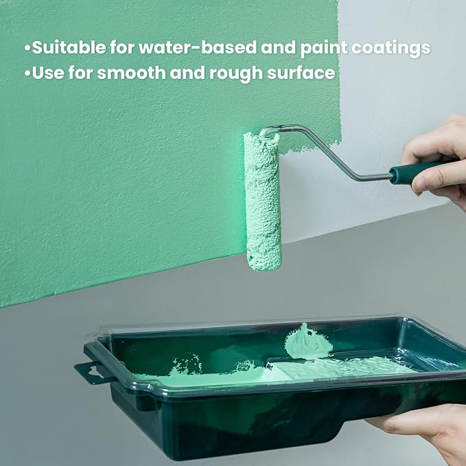 100 Pack 4 Inch Microfiber Paint Roller Covers with 2pcs Anti Rust Metal Roller Frames, Professional Grade Painting Tools for Walls, Ceilings, Furniture
