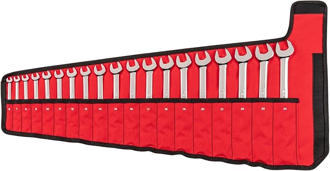 TEKTON Combination Wrench Set, 19-Piece | WCB94202 | 6 - 24 mm, Roll