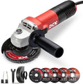 DCK Angle Grinder, 4-1/2-Inch, 6.7Amp Cut off Tool Grinder, 11,800 RPM with 2 Safety Guards, 6-Piece Discs (2 Cutting/2 Grinding/2 Flap Discs), Professional Angle Grinder for Metal, Wood (KSM09-115S）