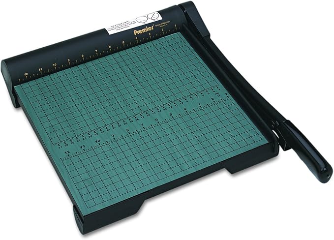 Martin Yale W12 Premier Heavy-duty Green Board Wood Trimmer, Cut Up To 20 Sheets at One Time, Steel Blades, 12 Inches, Green