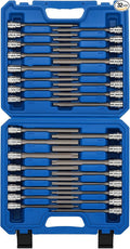 MIXPOWER 32PCS 3/8" Drive Extra Long Hex and Torx Bit Socket Set,SAE & Metric(1/8"-7/16",3mm-12mm,T10-T60),Length:150mm,CR-V and S2 Steel