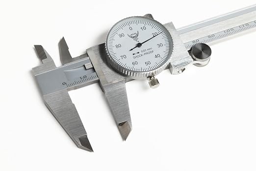PEC Dial Caliper 0-150mm, Stainless Steel Precision Measuring Tool with Shock-Proof Dial, High Accuracy ±0.03mm