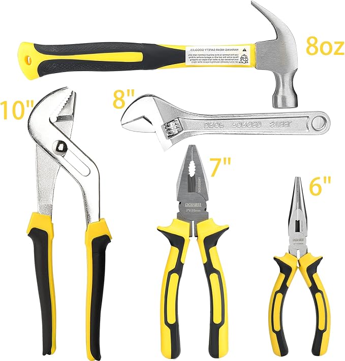 DOWELL Tool Set Household Tool Kit with Storage Tool Bag Pouch, 19 PCS
