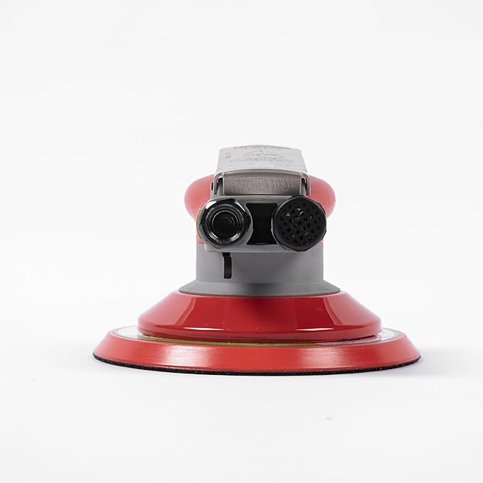 Pneumatic random orbital sander 6-inch light weight palm sander 3/16" (5 mm) diameter orbit 12000 RPM with extra 15pcs sandpaper