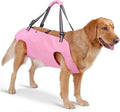 Full Body Dog Lift Harness, Support Senior & Disabled Dogs Walking | Help Up & Down Stairs Grooming, Dog Sling Backpack, Front Hind Leg Joint Injuries, Reflective, Soft Padded Handle | Pink, M