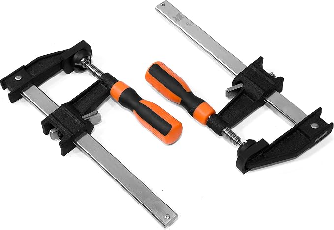 WEN 10206F2 Quick-Adjust 6-Inch Steel Bar Clamps with 2.5-Inch Throat and Micro-Adjustment Handle, Two Pack