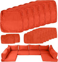 14 Piece Outdoor Patio Cushion Covers Replacement, Waterproof Outdoor Furniture Cushion Covers, Fit 7 Pcs 6 Seater Wicker Rattan Conversation Sofa Set,Orange(Only Cover) 27x27