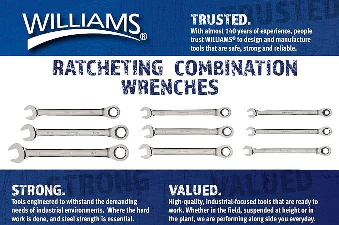 Williams JHW1214NRC Ratcheting Combination Wrench, 7/16-Inch