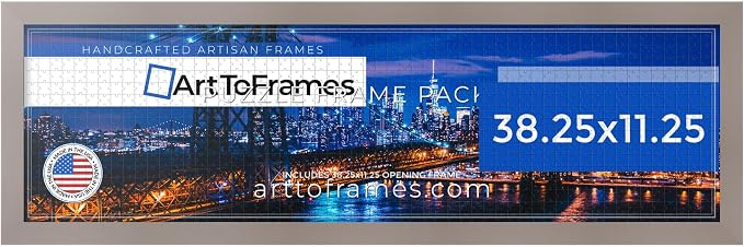 ArtToFrames Puzzle Frame for Buffalo Games 750 Piece Jigsaw Puzzles, 38.25x11.25 Inch (97x29 cm), Latte Engineered Wood with Economy Acrylic, Ready to Hang Puzzle Display