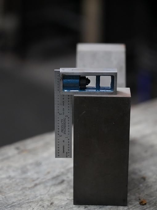PEC Precision Double Square - 4 Inch Adjustable Machinist Square, Hardened Tempered Steel Blade, Satin Chrome Finish, Graduations 1/32,1/64", 0.5mm,1mm, Made in USA