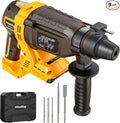MtiolHig 1" SDS-Plus Cordless Rotary Hammer Drill Compatible with DEWALT 20V Battery, 3J Impact Energy Brushless Motor, 7-Speed Variable 4-Mode with 5 Chisel/Bit Set for Concrete/Masonry, Tool Only