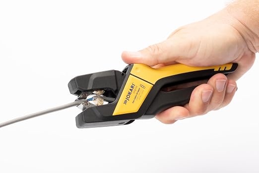 Jokari 20030 Ergonomic Automatic Flat Cable Stripper for PVC-Insulated Flat Cables, 16.6cm L x 10.2cm W x 2.8cm H