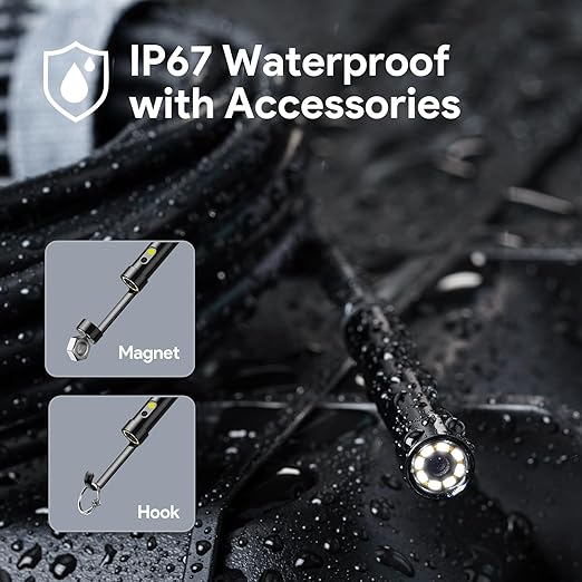 DEPSTECH 2K Endoscope Camera with Light: 2560P QHD Dual Lens Inspection Borescope with 16.5FT Snake Cable for iPhone & Android, Industrial Scope Automotive Tools for Sewer, HVAC, Plumbing, Mechanic