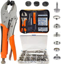 Snap Fasteners Kit, Heavy Duty Fastener Tool and 60-Set 15mm Marine Snaps Stainless Steel for Boat Covers/Tarp/Canvas/Upholstery/Leather Metal Press Studs Replacement, Installation, Repairing