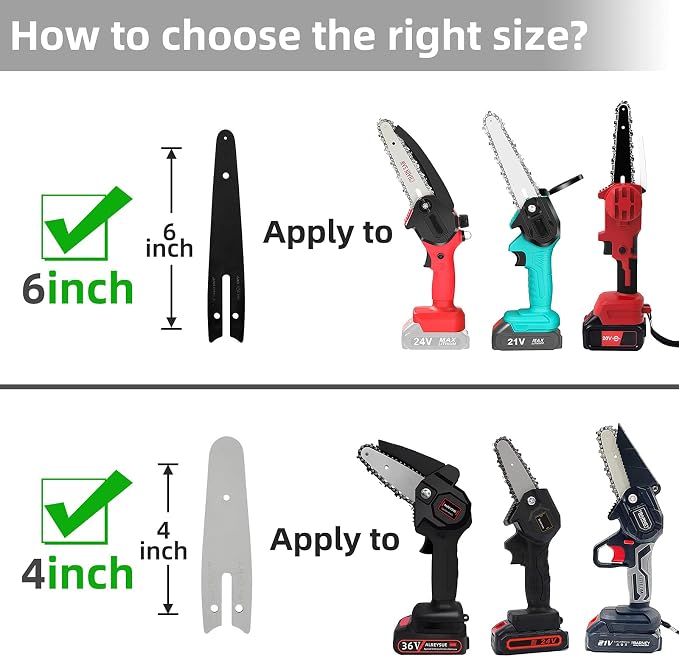 [4Chains+1Bar] 4 Inch Mini Chainsaw Chain with Replacement Saw Chain Bar, 4 Inch Replacement Chains for Portable Mini Chainsaw for Wood Branch Cutting 1/4LP Pitch .043" Gauge 28 Drive Links