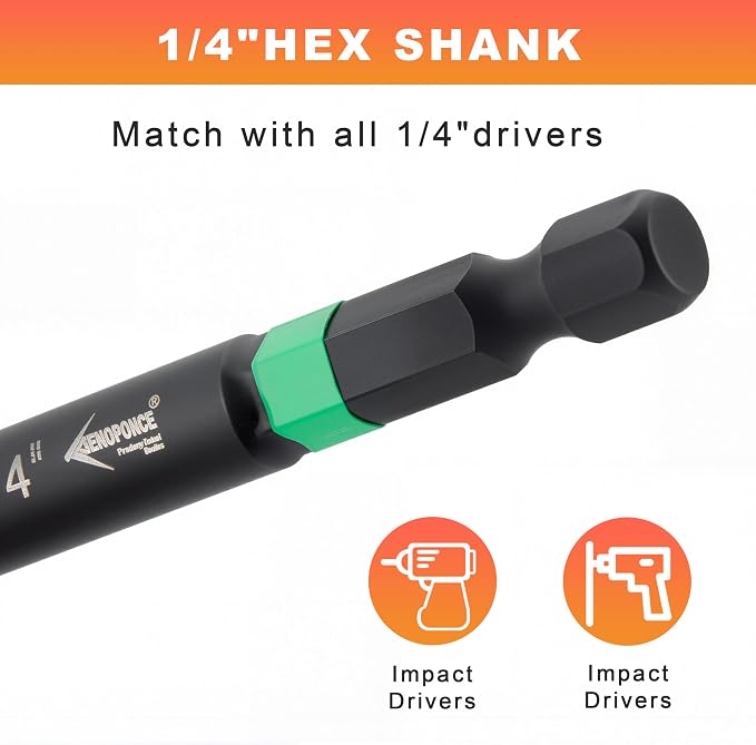 AEROFORCE 74 PCS Magnetic Nut Driver Set, Impact Drill Driver Bit 1/4" Hex Shank, SAE & Metric Cr-V Steel Power Nut Drivers with Wing Nut Driver, Impact Socket Adapters, screwdriver bits