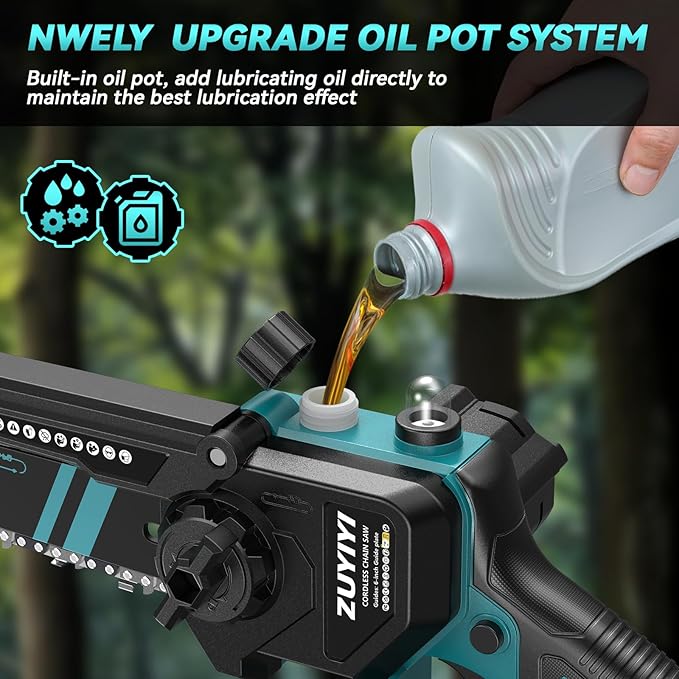 Mini Chainsaw 6 Inch Cordless for Makita 18V Battery, Brushless Handheld Small Chain Saw with Auto Oiler, Electric Chainsaw for Garden Courtyard Tree Branch Wood Cutting (Battery NOT Included)