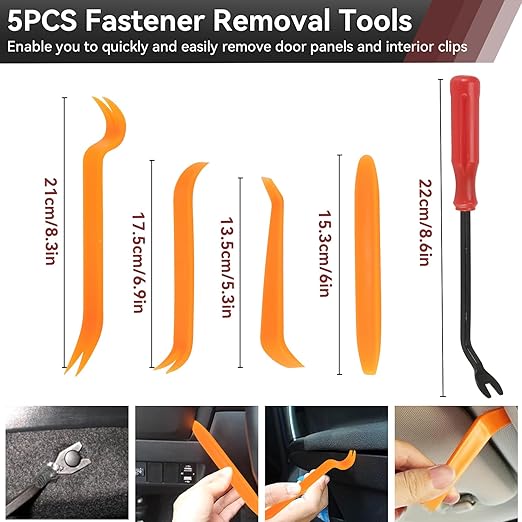 1240PCS Auto Retainer Clips Kit with Trim Removal Tools and 3-Layer Organizer Box, 32 Sizes Push Rivets Fasteners for Car Bumper, Fender, Door Panel and Interior Repair