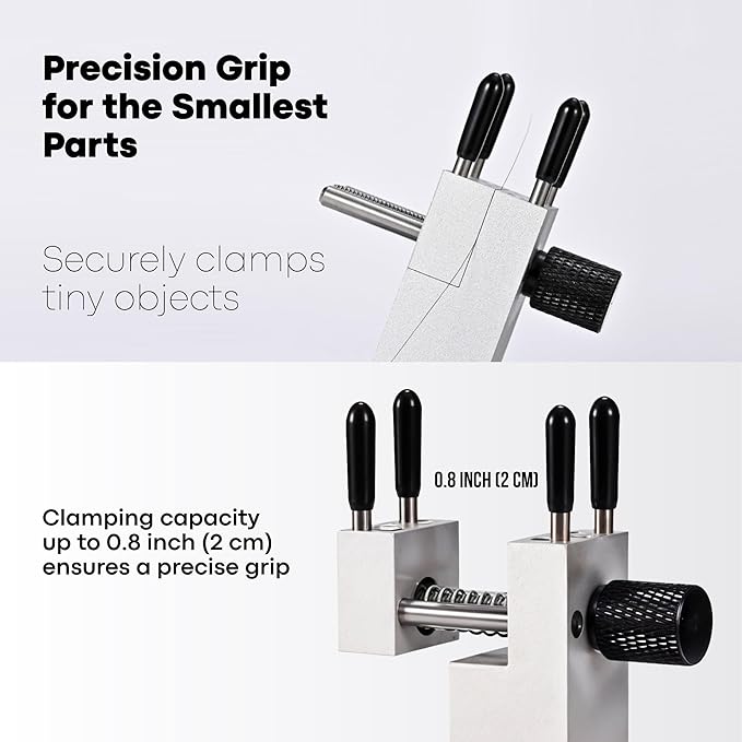 Mini Vise Table Top Clamp - Small Bench Vice for Hobby Jewelers - Adjustable Aluminum Alloy 360° Rotatable with 0-2.48' Clamping Range for Jewelry Making DIY Projects Crafts Repair Tool