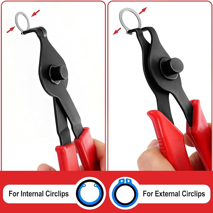 Doaho 10pcs Snap Ring Pliers Set,Internal & External Circlip Pliers for Removal and Installation of Automotive Retaining Rings With Straight/Bent Jaw,Hook and Pick - Storage Case