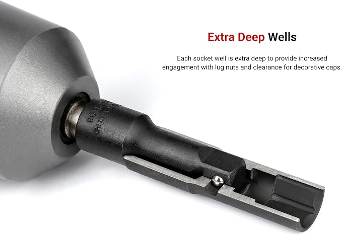 TEKTON 1/2 Inch Drive Thin Wall Impact Flip Socket Set with Case (6-Piece) | SIF92400 (Pack of 6)