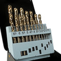 COMOWARE Metal Drill Bit Set, 19 Pieces, HSS-E M35 1-10 mm Drill Bit Set, Spiral Drill Bit Set, Professional for Metal, Steel, Iron, Self-Centring for Metalworking Drill Accessories
