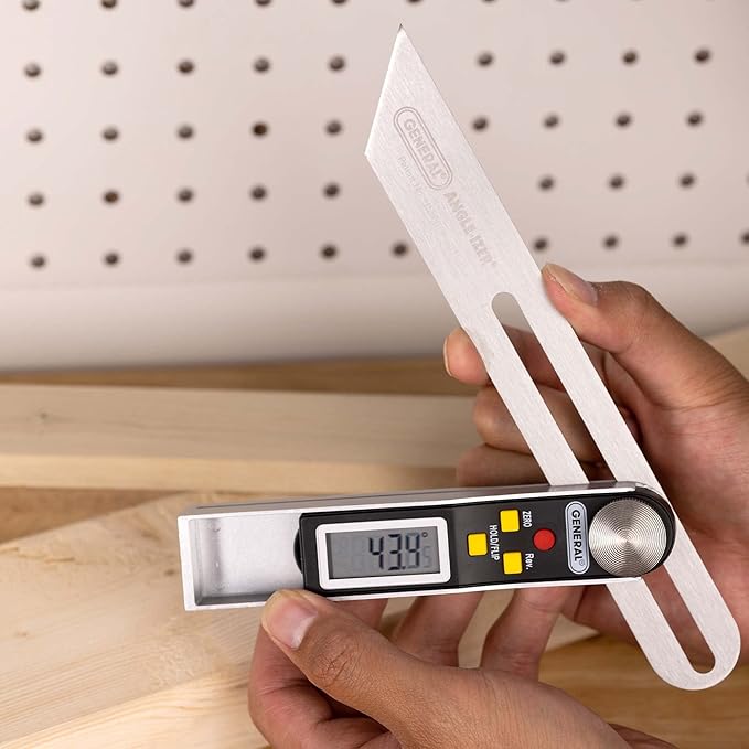 General Tools T-Bevel Gauge & Protractor - Digital Angle Finder with Full LCD Display & 8" Stainless Steel Blade