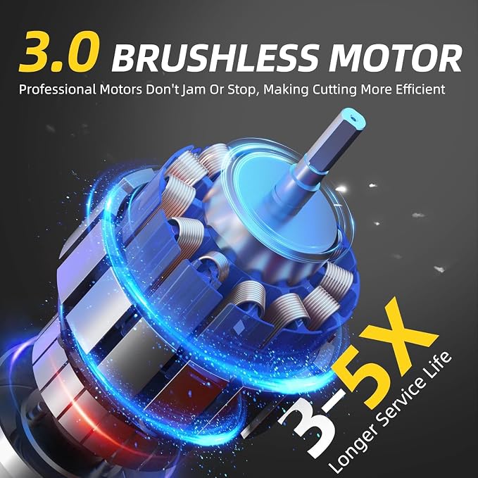 8 Inch Mini Chainsaw Cordless, Brushless Electric Chainsaw with 2x 21V 3.0Ah Batteries, Tool-Free Chain Tension & Auto Oiler, Handheld Pruning Chainsaw for Tree Trimming Wood Cutting, 2026 Upgraded