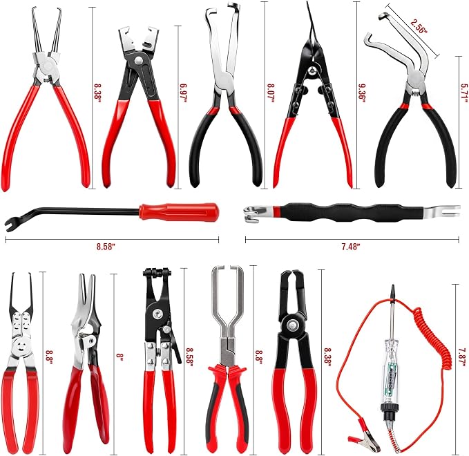 17PC Electrical Disconnect Pliers & Terminal Removal Kit for Cars
