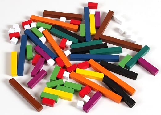 hand2mind Wooden Cuisenaire Rods with Trays, Math Manipulatives, Montessori Math Rods, Math Counters, Math Blocks, Counting Blocks, Montessori Math, Fraction Bars, Number Rods (Set of 6)