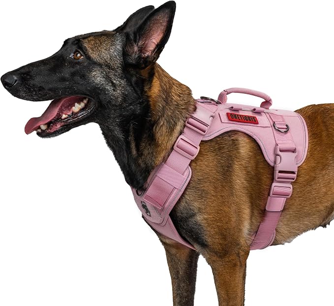 OneTigris No-Pull Easy Control Dog Harness Reflective Vest for Large Dogs | Military-grade 1000D Nylon Tactical Vest, Adjustable Dog Harness with Hook & Loop Panels for Walking, Hiking, Training