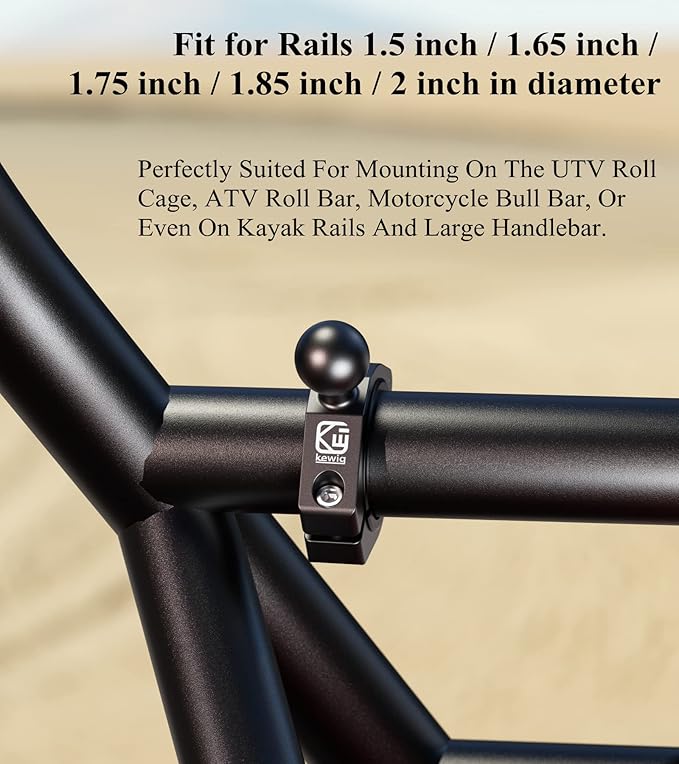BRCOVAN 2PCS, Aluminum Alloy Large Bar Clamp Mount with 1'' TPU Ball