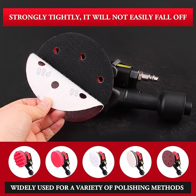 Air Sander with Vacuum 5 Inch da Palm Sander for auto body, High-Speed Random Orbital Pneumatic Sander for Woodworking & Auto Polishing (including 12 sandpaper + accessories)