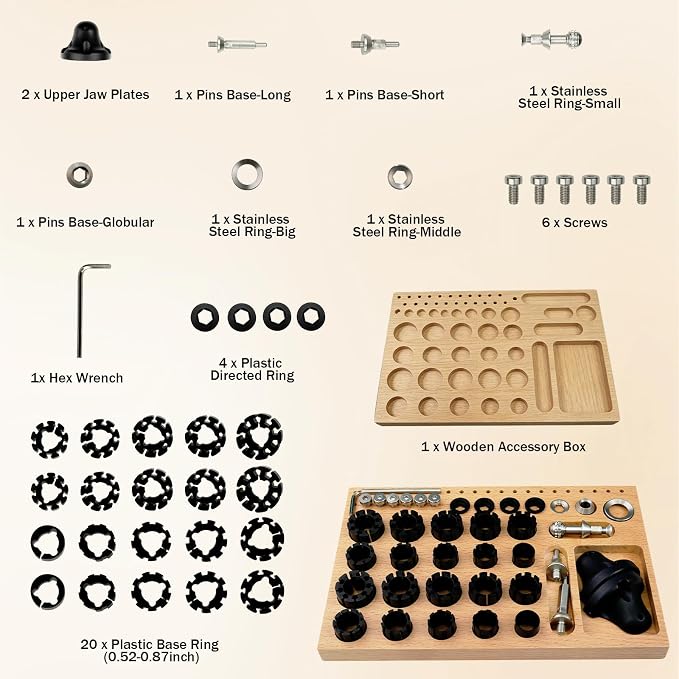 DZQ Ring Making Accessories 39 Pcs for 3 Inch Ball Vise Jewelry Tool
