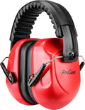 ProCase Noise Reduction Safety Ear Muffs, Hearing Protection Earmuffs, NRR 28dB Noise Sound Protection Headphones for Shooting Gun Range Mowing Construction Woodwork Adult Kids -Pure Red