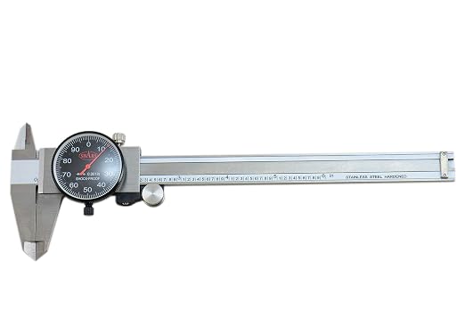 Shars 0-6" Precision Stainless Steel Shock Proof Dial Caliper .001" Graduation, Black Face 303-1305B P
