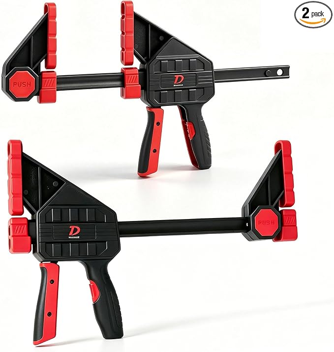 2-Pack 600lbs Clamping Force Bar Clamps For Woodworking，6 Inch Wood Clamp, Four Times Clamping Force of Standard Products, One Hand Heavy Duty Bar Clamps, Quick Grip Clamps for Carpentry