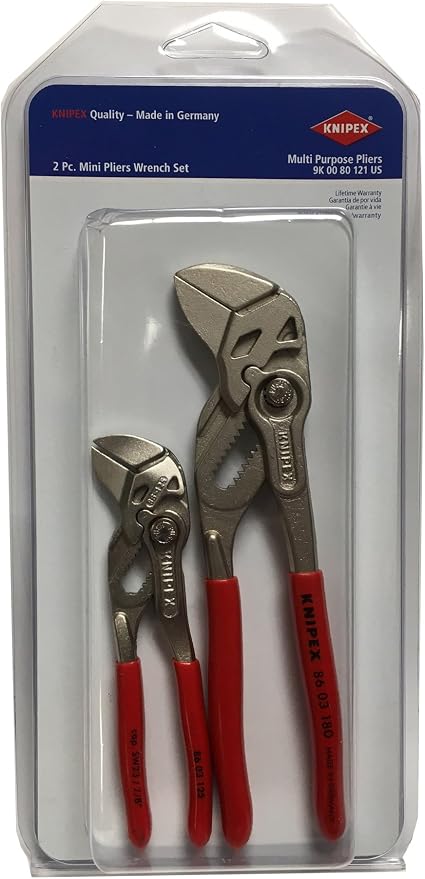 KNIPEX Tools - 2 Piece Mini Pliers Wrench Set (9K0080121US) & Tools - Cobra Water Pump Pliers (8701125), 5-Inch