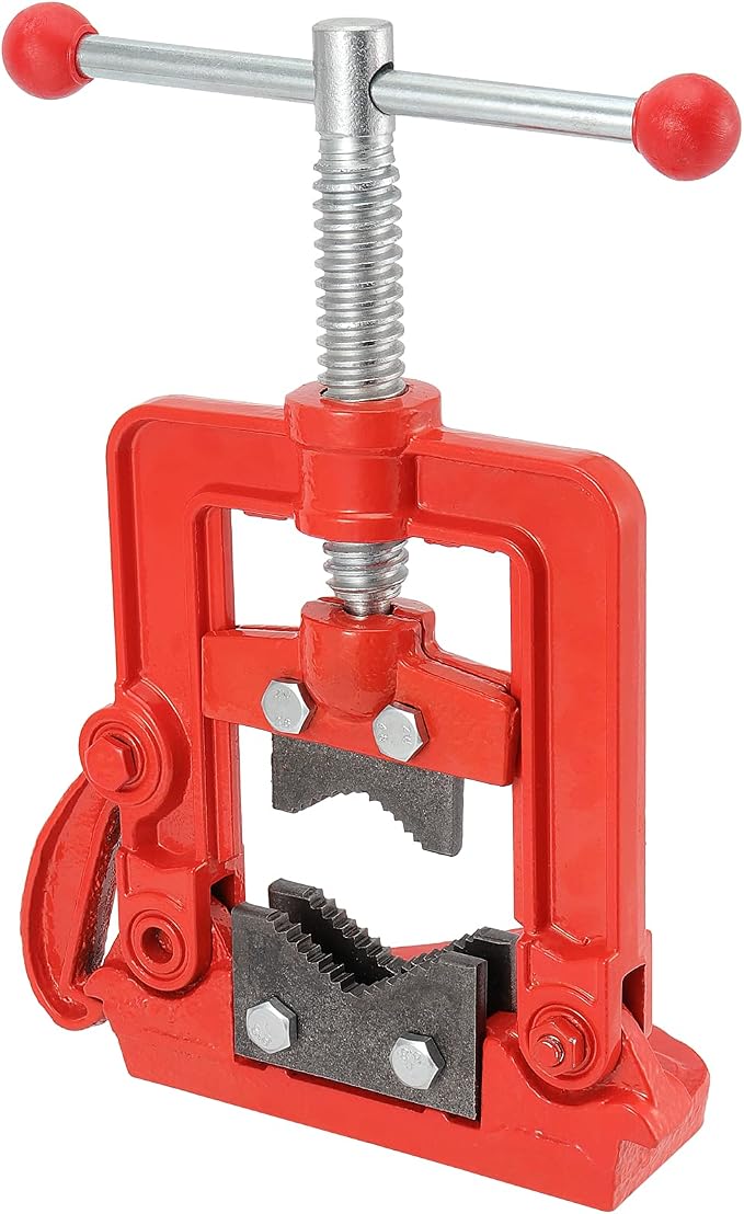 Heavy Duty Pipe Vice - 0.4 to 2.4 Inches Capacity, Forged Bench Yoke Vise Threader for Cutting & Fixing Pipes 10 to 60mm