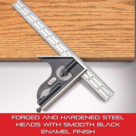 Starrett Combination Set with Square, Center and Reversible Protractor Head and Blade - 11-3/4" Blade Length, Reversible Lock Bolts, Scriber, 36 Graduation Type - C434ME-300