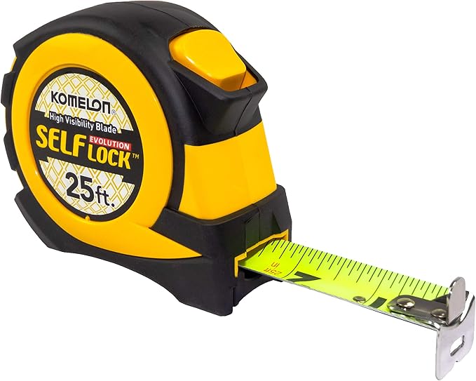 Komelon EV2825 25' x 1" Self-Lock Evolution Tape Measure, 1-Pack