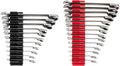 TEKTON 12-Point Ratcheting Combination Wrench Set, 25-Piece | WRC94304 | (1/4 - 3/4 in., 6 - 19 mm), 12-Point, Satin Chrome Finish, Modular Organizer