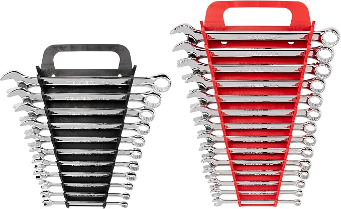 TEKTON Combination Wrench Set, 25-Piece | WCB92301 | (1/4 - 3/4 in., 6 - 19 mm), Wrench Holder, Chrome Finish