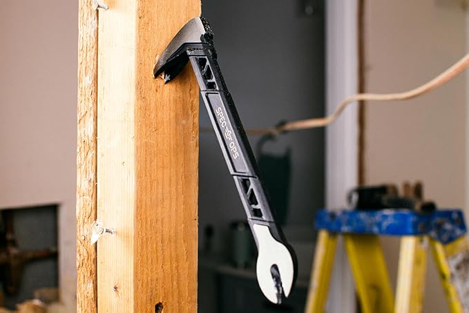 Spec Ops Tools Nail Puller Cats Paw Pry Bar, High-Carbon Steel, for Woodworking & Remodeling, 8 Inch