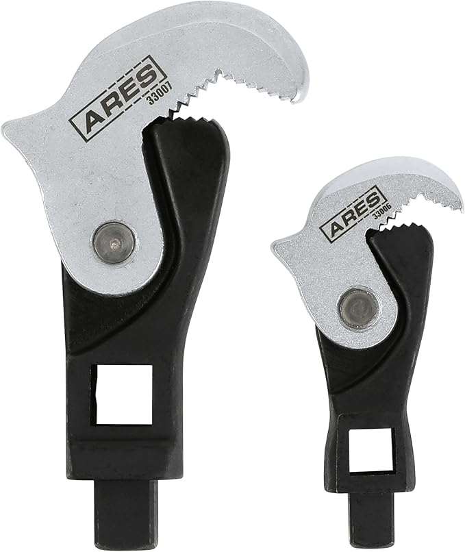 ARES 33008 2-Pc Auto Adjusting Crowfoot Wrench Set - 8-32mm Coverage | Spring-Loaded; Male & Female Square Drives for Increased Versatility