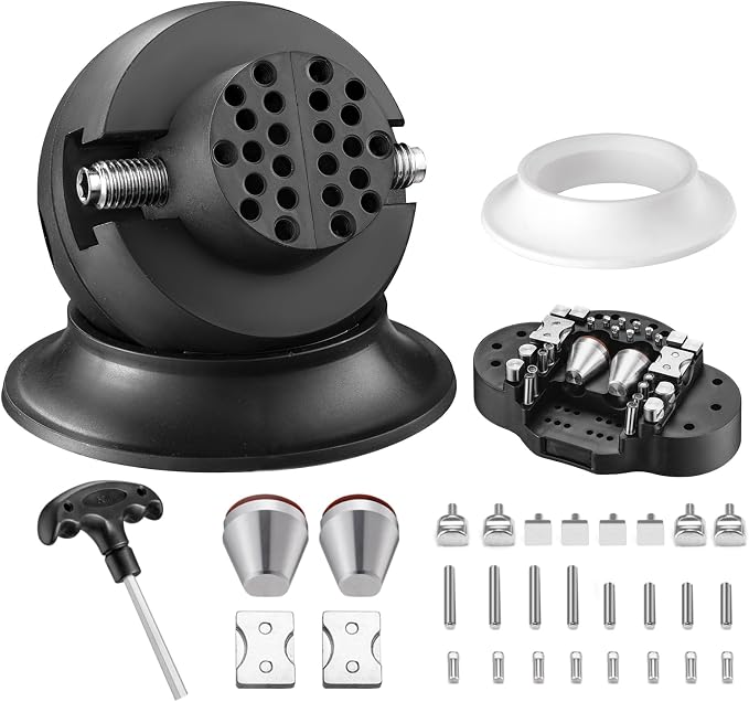 DZQ 3"32PCS Ball Vise Engraving Setting 360°Rotation Bench Vise(Frosted)