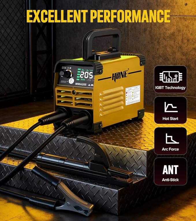 HONE Stick Welder, Upgraded 205Amp Mini Welder Machine 110V with Lift Tig Welding, IGBT Inverter Small Welding Machine with Hot Start Arc Force Anti-Stick VRD for 1/16"-1/8" Rod, Include 25 Rods.